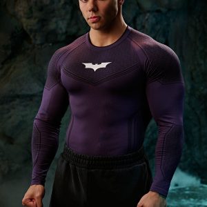 8004 - Batman Compression Longsleeves - Purple Limited Edition - APP ONLY